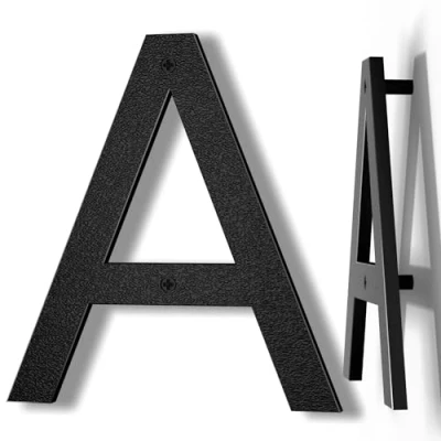 Image of Yafimea 8 Inch Large House Numbers, Black Front Door Abs Plastic Floating Gate Numbers (A)