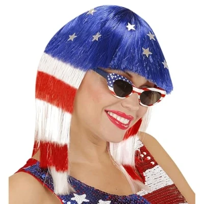 Image of &quot;MISS AMERICA WIG&quot; in box