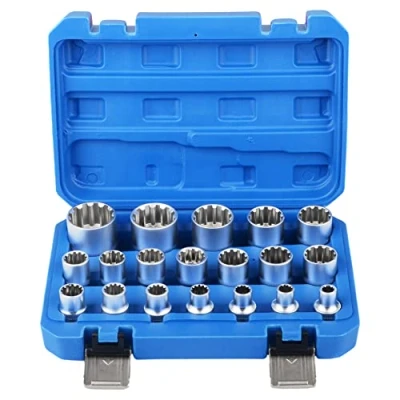 Image of DAYUAN Spline Socket Set 1/2&quot; Drive Universal Metric 8 32mm 12 Point Cr V Kit 19pcs