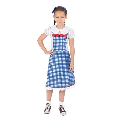 Image of Bristol Novelty CF232L Kansas Girl Costume, Blue, White, Age 8 10 Years Old