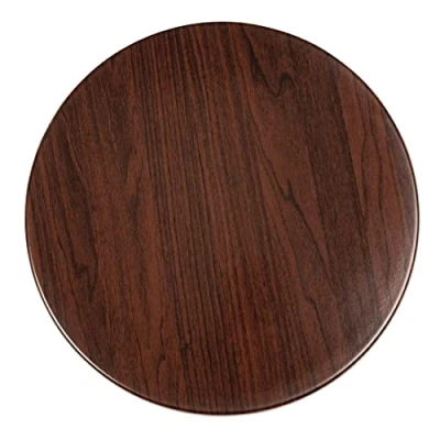 Image of Bolero Pre drilled Round Table Top in Dark Brown 600(W) x 600(D) mm