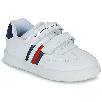 Image of Tommy Hilfiger Logan Unisex Trainers for kids, Size: 5K, White/blue Pu