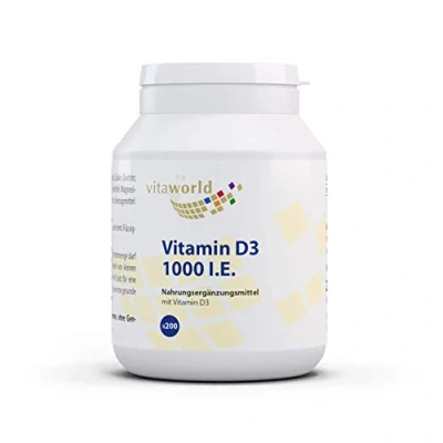 Image of Vita World Vitamin D3 1000 I.U. 200 Tablets Made in Germany