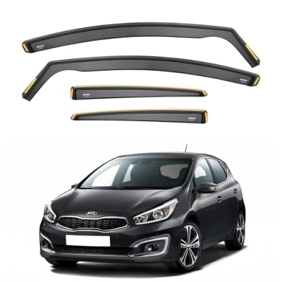Image of ISPEED Wind Deflectors for KIA CEED MK2 2012 2018 5 Door Hatchback 4pc Set Keep Your Car Ventilated In Rain Reduce Turbulence Tinted Channel Type
