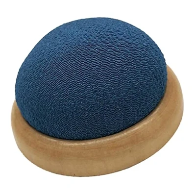 Image of Baoblaze Pin Cushion with Wooden Plate, Table Cushion, Plain Color Holder Storage of Pins, Storage, Blue, 7cm