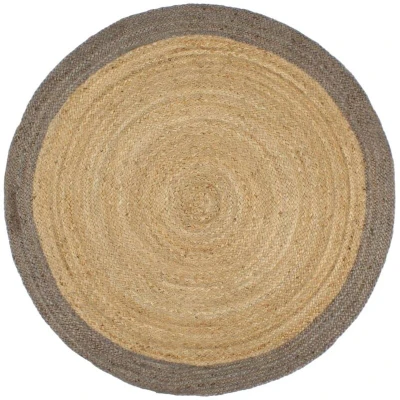 Image of vidaXL Handmade Rug Jute with Grey Border 240 cm
