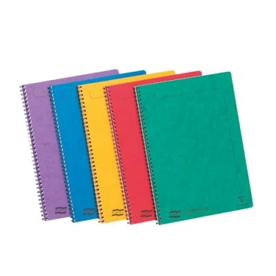 Image of Clairefontaine Ref 4860Z Europa Notemaker Sidebound Notebook (120 Pages) A4 Size, 90gsm Brushed Vellum Paper, Micro Perforated Sheets, Lined Rulings Assorted Colours (Pack of 10)