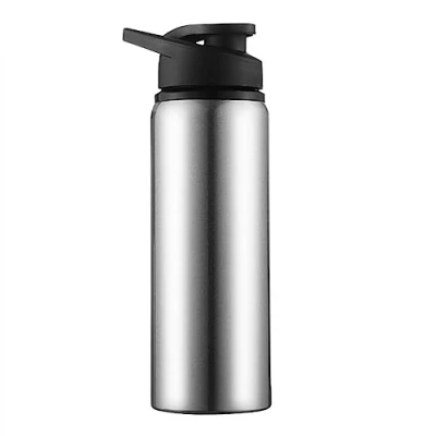 Image of zomebar Sports Water Bottle 700ml, Stainless Steel Fitness Drinking Bottle, Large Capacity Food Grade Good Sealing Travel Supply Silver 700ML