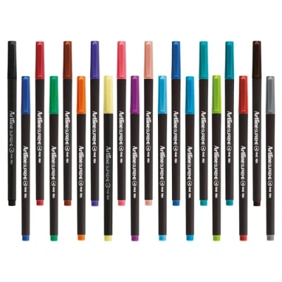 Image of Artline &#039;Supreme Fine Pen&#039; EPFS 200 Fineliner Pens 0.4mm Bright Vivid Colours For Technical Drawing Pack 20, drawing, decorating, sketching, designing, illustration art