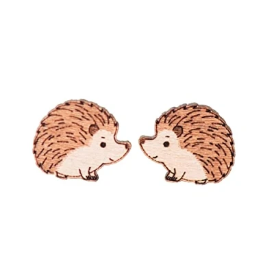 Image of Robin Valley Hedgehog 2 Wooden Earrings