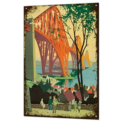 Image of Beenanas Forth Road Bridge Scotland Vintage Sign Retro Tin Plaque Advert