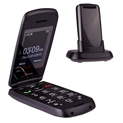 Image of TTfone Star Big Button Simple Easy To Use Flip Mobile Phone Pay As You Go (EE with £20 Credit, Grey)