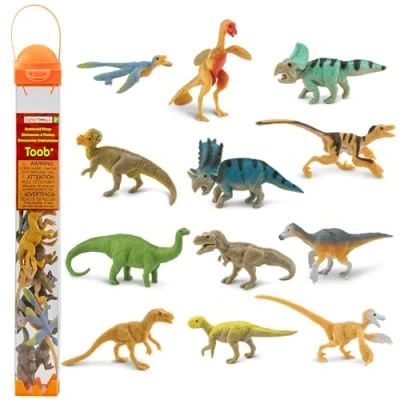 Image of Safari Feathered Dinos, Red,yellow, Small