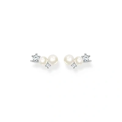 Image of Thomas Sabo, Women’s Sterling silver Cubic Zirconia Earrings, Silver, 1,3cm H2211 167 14