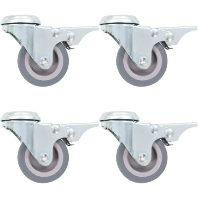 Image of vidaXL Bolt Hole Swivel Casters with Double Brakes 4 pcs 50 mm