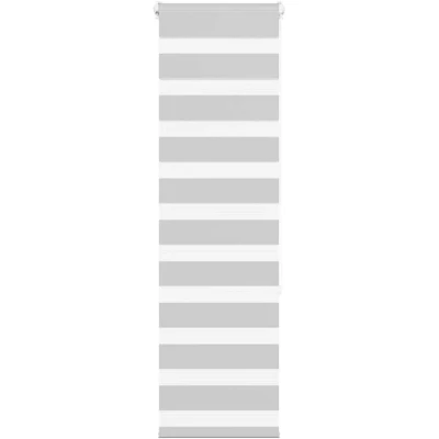 Image of vidaXL Zebra Blind Light Grey 40x150 cm Fabric Width 35.9 Polyester