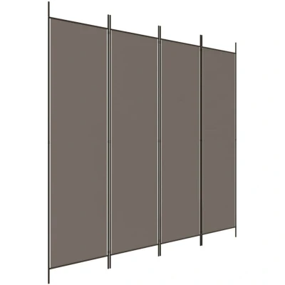 Image of vidaXL 4 Panel Room Divider Anthracite 200x220 cm Fabric