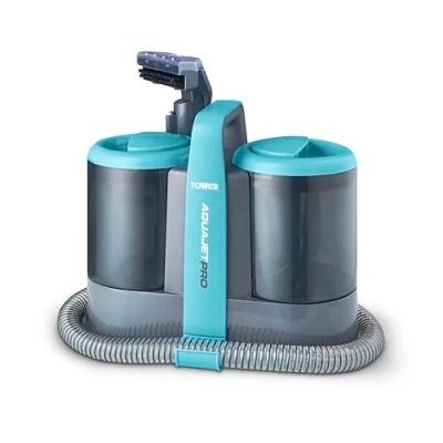 Image of Tower T548007 AquajetPro Spot Cleaner with Window Cleaning Attachment &amp; Extension Pole, 1.5L Clean Water Tank, 0.8L Dirty 450W, Blue