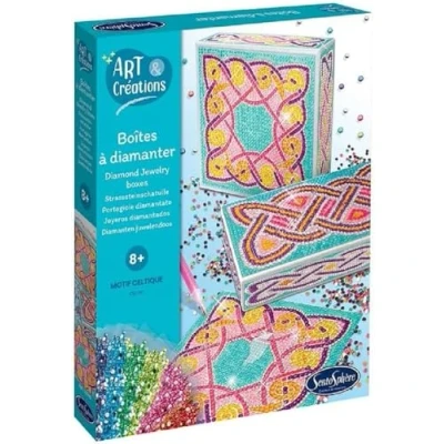 Image of Sentosphere Sentosphère 3932500 Rhinestone Casket Pattern DIY Craft Kit for Children and Adults