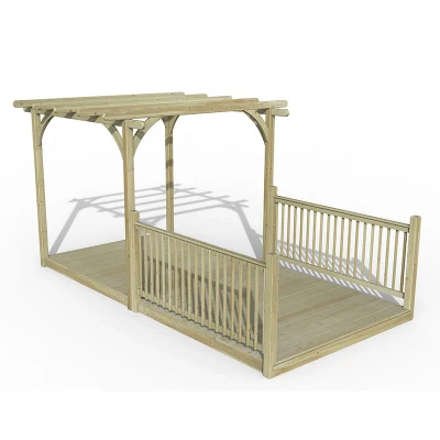 Image of 8&#039; x 16&#039; Forest Pergola Deck Kit No. 4 (2.4m 4.8m)