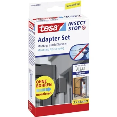 Image of tesa Insect Stop Door Adapter ALU COMFORT for Mounting the Screens Without Drilling 13 to 20 mm Window Frames Anthracite