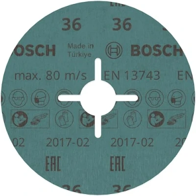Image of Bosch Professional Fibre Sanding disc R780 Best for Metal and INOX (Metal Stainless Steel, Ø 125 mm, grit Size 36, Accessories Angle Grinder)