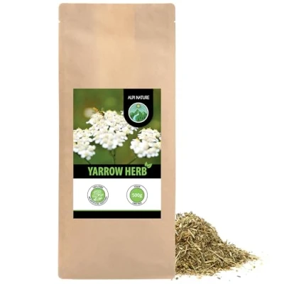 Image of Yarrow Infusion (500g, 1.1 lb), Tea, Cut, Gently Dried, White 100% Pure and Natural, Herbal Tea