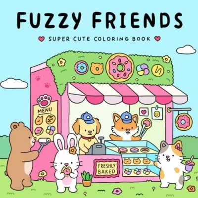 Image of Fuzzy Friends: Super Cute Coloring Book for Adults and Teens Featuring Adorable Animals Characters (Fuzzy Friends Coloring)
