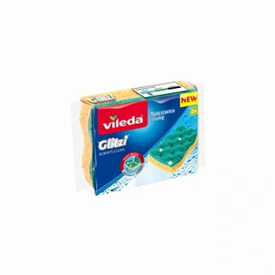 Image of Vileda Glitzi Always Clean 2 Sanding Sponges, Yellow/Green