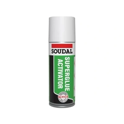 Image of Soudal Trade Superglue Activator Accelerator Spray Clear Strength Cyanoacrylate Aerosol 200ml Easy to Use Canister