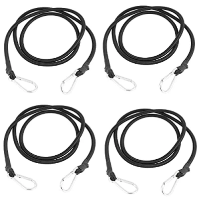 Image of DARENYI 60cm Heavy Duty Bungee Cords with Hooks, 4 Pack Long Hooks for Camping, Loads on Bicycles, House Moving