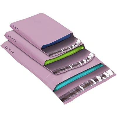 Image of 50 Mixed Size Baby Pink Mailing Bags, Self Seal Strong Waterproof Poly Plastic Envelopes for Parcels, Packaging, Small, Medium, Large Mail, Shipping Courier Delivery Bags 3 Sizes