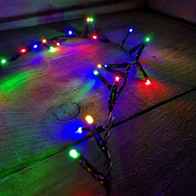 Image of 1,500 LED (37.5m) Premier TreeBrights Cluster Christmas Tree Lights Multicolour