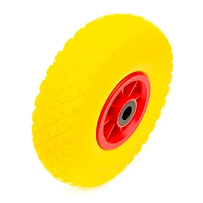 Image of Wheel &amp; 10 Inch PU Solid Puncture Proof Tyre 260x85 Bearings Wheelbarrow Cart