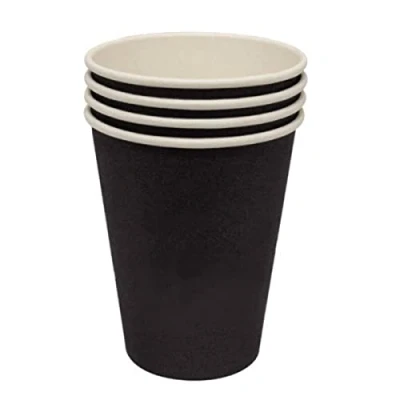 Image of Fiesta GF040 Black Single Wall Hot Cups (Pack of 1000)