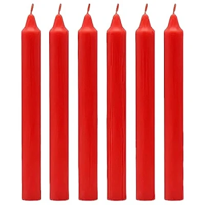 Image of Venuscello® 25 x Red Tapered Dinner Candle 190mm Non Drip Unscented Long Burning Smokeless Pure Paraffin Wax Candles for Wedding Parties
