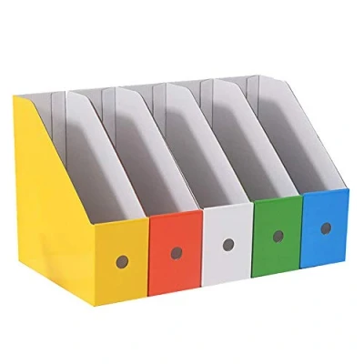 Image of Magazine Rack Kraft Paper, 5 Pieces Files Cardboard, File Holder, Holder Paper Pack, for Dormitory Office Home Stationery Supplies