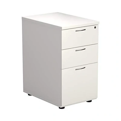 Image of Office Hippo Heavy Duty Pedestal Filing Cabinet, File Lockable Cabinet Storage, A4/Foolscap White, 3 Drawer