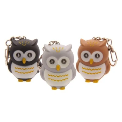 Image of Cute LED light up Hooting Owl Keyring Key chain torch