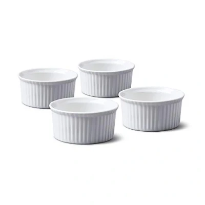 Image of WM Bartleet &amp; Sons 1750 TSET41 Set of 4 Traditional Porcelain Ramekins 7.5cm Diameter White
