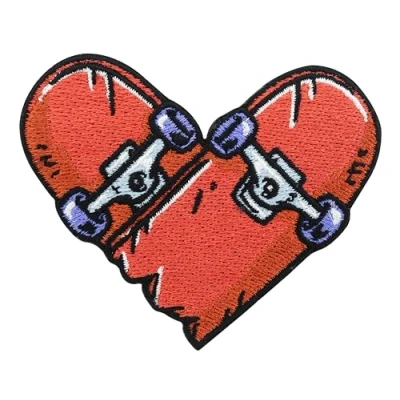 Image of Finally Home Iron On Patch Skateboard Heart Skater Sew Patch, Small Patches for Sewing, Patches, Skate