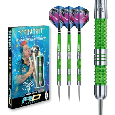 Image of RED DRAGON Peter Wright Snakebite Mamba: 22g Tungsten Darts Set with Flights and Stems