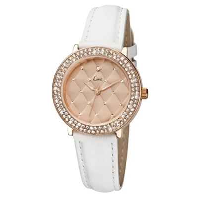 Image of Limit Women&#039;s Quartz Watch with Rose Gold Dial Analogue Display and White Polyurethane Strap 6106.01