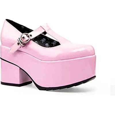 Image of LAMODA Women&#039;s Chunky Platform Dolly Shoes, Pink UK 5