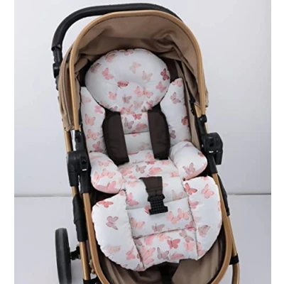 Image of Pushchair/Stroller Cushion Pram Accessories Seat Liner Umay Baby 100% Cotton (Pink Butterfly)