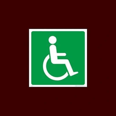 Image of Wheelchair/Disabled Friendly Sticker/Self Adhesive Sign Fire, Disabled, Wheelchair, Ramp, Parking, Emergency (DDA18)