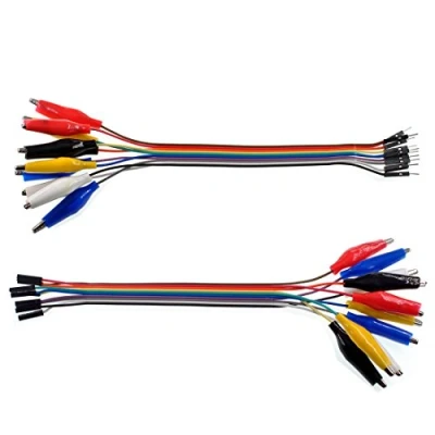 Image of Oiyagai 2 in 1 Alligator Clip to Dupont Wire 10pin 20cm Male, Crocodile Jumper Female for Test Lead Arduino/Raspberry Pi/Orange Pi