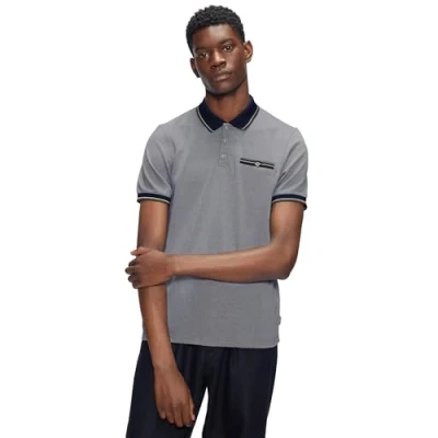 Image of Ted Baker Mens London Chipa Short Sleeve Polo Shirt in Dark Navy Blue Size 4 UK 40 Large