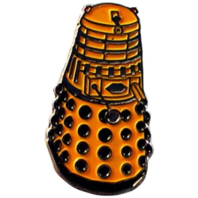 Image of Metal Enamel Pin Badge Doctor Dr. Who Dalek Yellow