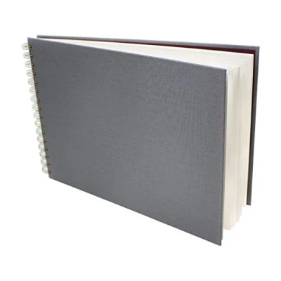Image of Artway Spiral Bound A4 Sketchbook Landscape 60 Sides/30 Pages of 240gsm Paper Premium Grey Hardback